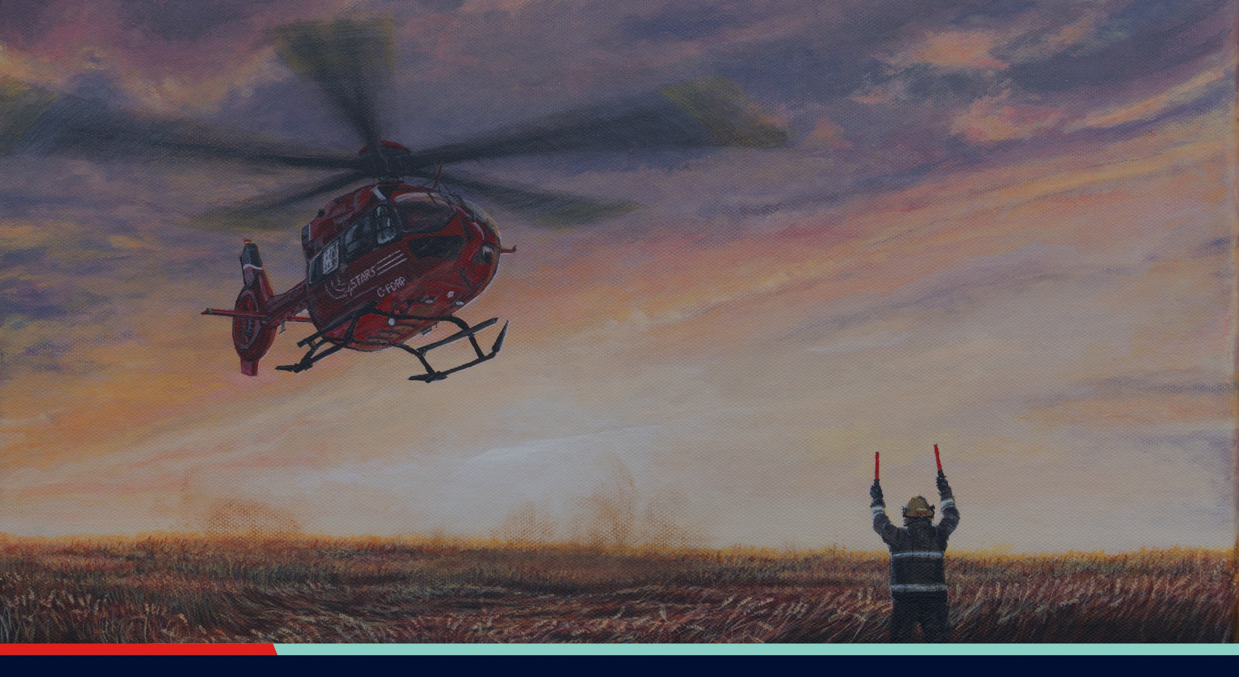 A crop of the painting Golden Hour commissioned by STARS to serve as the cover of the 2027 STARS Calendar, the 35th edition.